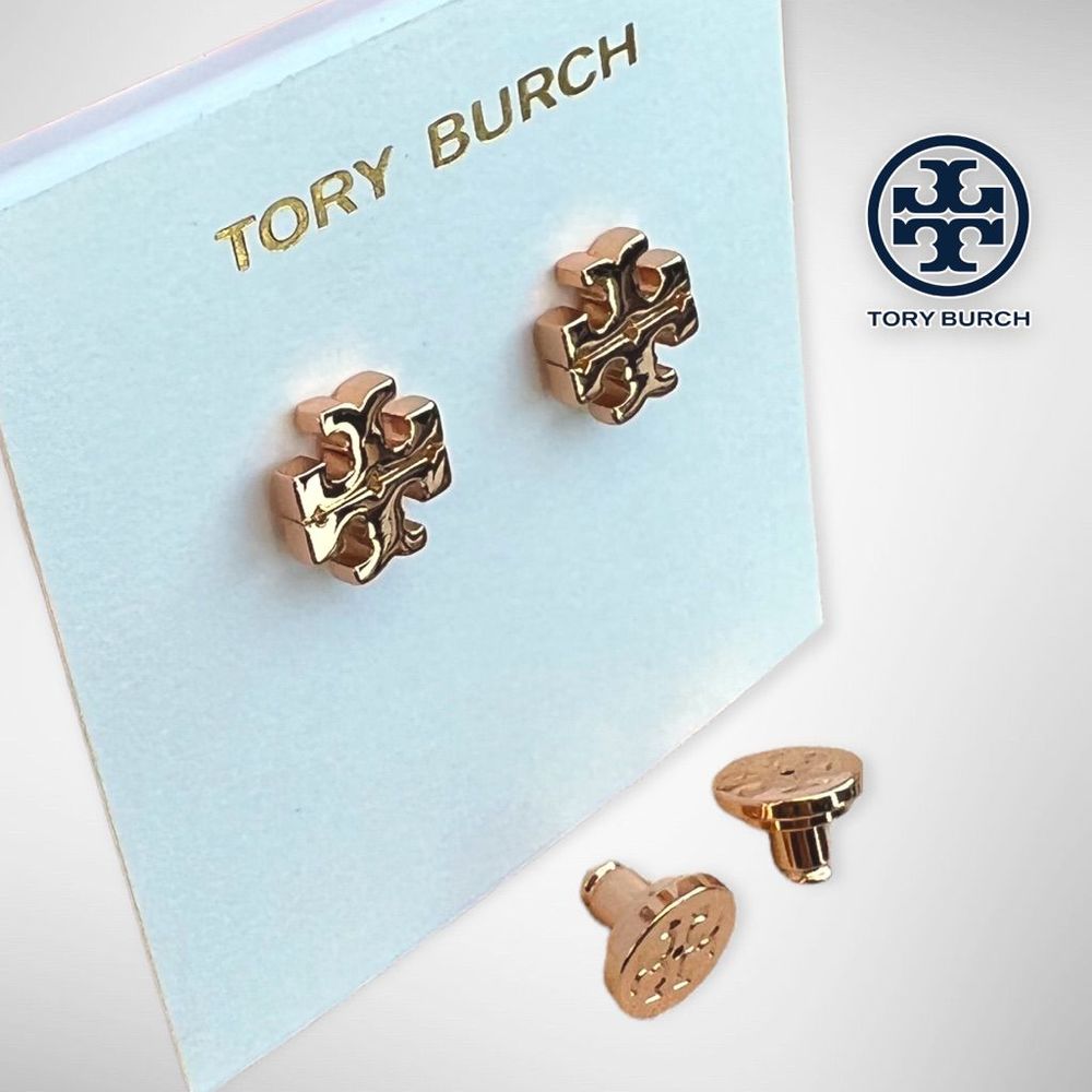 New Tory Burch 18k Rose Gold Plated Kira Stud Earrings in Rose Gold $78 - Picture 11 of 13